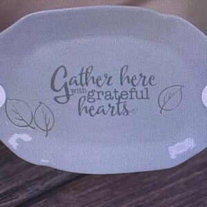 Precious Moments White and Gray Platter